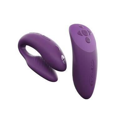 Смарт-вібратор для пар We-Vibe Chorus Purple, сенсорне керування вібраціями стисненням пульта