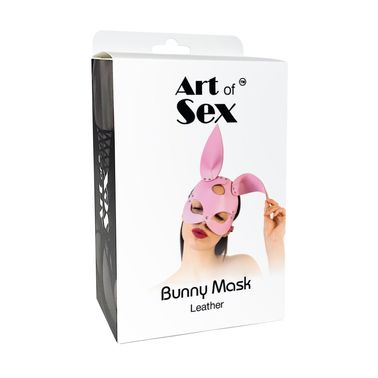 Шкіряна маска Зайчика Art of Sex - Bunny mask, колір Рожевий