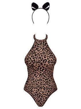 Эротический костюм леопарда Obsessive Leocatia teddy , S/M