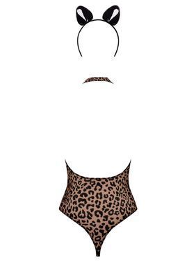 Эротический костюм леопарда Obsessive Leocatia teddy , S/M