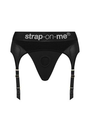 Труси для страпону з підв'язками для панчох Strap-On-Me REBEL HARNESS - S