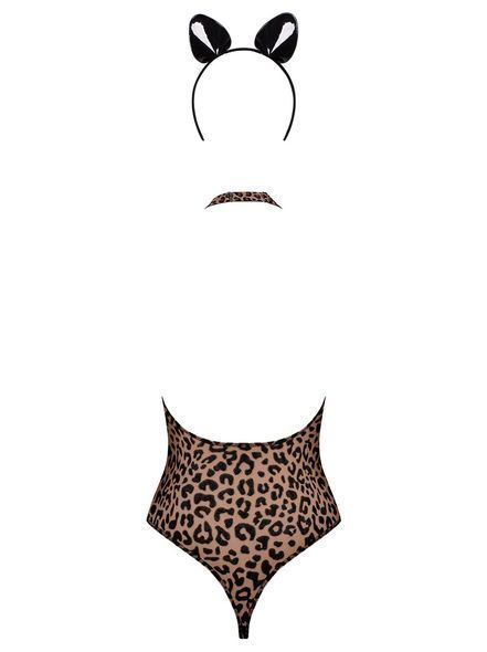 Эротический костюм леопарда Obsessive Leocatia teddy , S/M