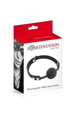 Классический кляп с силиконовым шариком Fetish Tentation Silicone Gag Ball Black