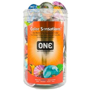 Набір презервативів ONE Color Sensations 100 шт, мегапак тюб