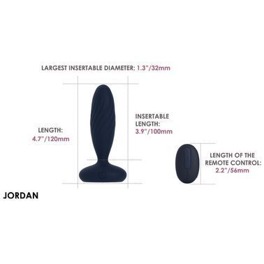 Анальна смарт-вібропробка з пульсацією Svakom Jordan Navy Blue, пульт ДК