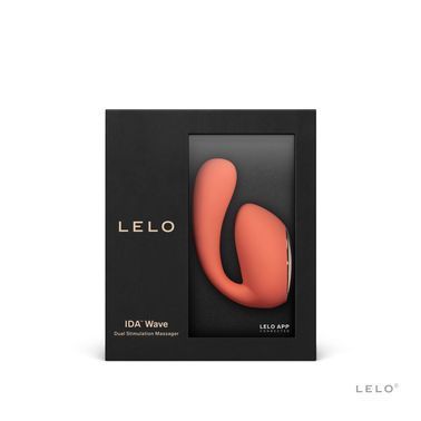 Смарт-вибратор LELO Ida Wave Coral Red, вагинально-клиторальный, технология WaveMotion, 2 мотора, Помаранчевий, Помаранчевий