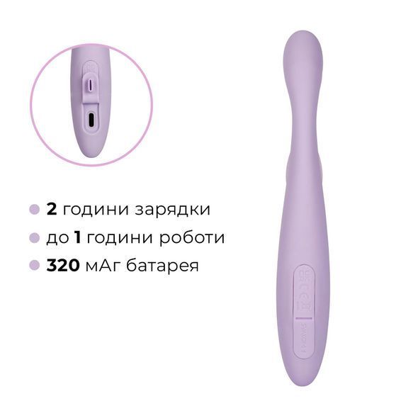 Тонкий кролик-вибратор Svakom Cici+ 2 Lilac, управление со смартфона, подогрев до 38 &deg;C