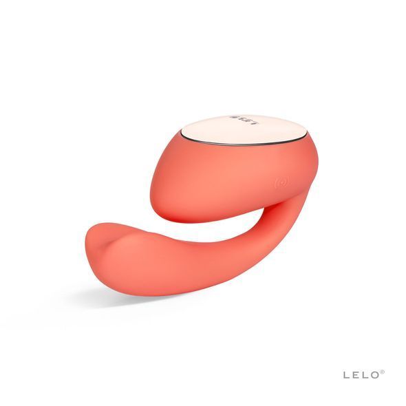 Смарт-вибратор LELO Ida Wave Coral Red, вагинально-клиторальный, технология WaveMotion, 2 мотора, Помаранчевий, Помаранчевий
