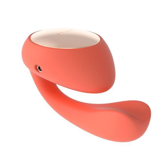 Смарт-вибратор LELO Ida Wave Coral Red, вагинально-клиторальный, технология WaveMotion, 2 мотора, Помаранчевий, Помаранчевий