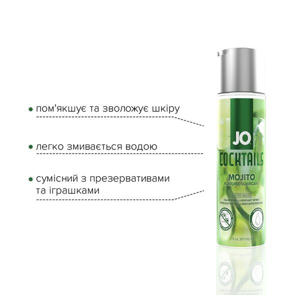 Лубрикант на водній основі System JO Cocktails - Mojito без цукру, рослинний гліцерин (60 мл)