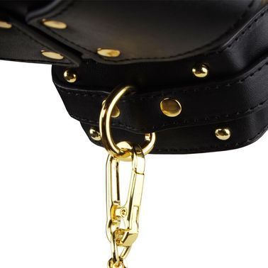Маска-збруя для мінету з повідцем LOCKINK SEVANDA Blowjob Head Muzzle with Leash, чорна