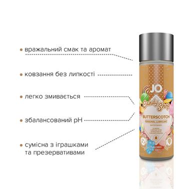 Лубрикант на водній основі System JO H2O — Candy Shop — Butterscotch (60 мл) без цукру та парабенів