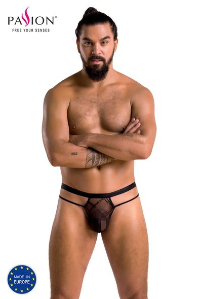 Чоловічі прозорі стринги Passion 029 Thong Collin L/XL Black, сітка