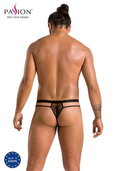 Чоловічі прозорі стринги Passion 029 Thong Collin L/XL Black, сітка