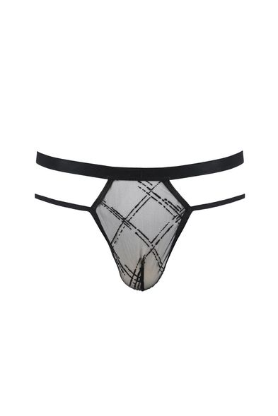 Чоловічі прозорі стринги Passion 029 Thong Collin L/XL Black, сітка