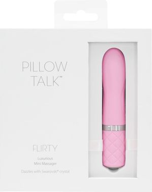 Роскошный вибратор PILLOW TALK - Flirty Pink с кристаллом Сваровски, гибкая головка