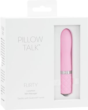 Розкішний вібратор PILLOW TALK - Flirty Pink з кристалом Сваровські, гнучка голівка