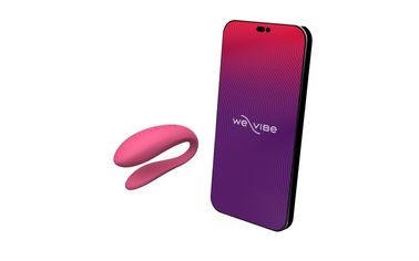 Смарт-вибратор для пар We-Vibe Sync Lite Aqua, 10 виброрежимов, можно совмещать с проникающим сексом, Розовый, Рожевий