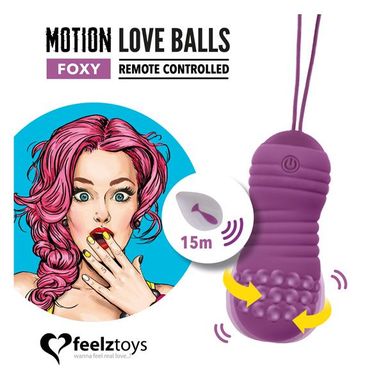 Вагінальні кульки з перловим масажем FeelzToys Motion Love Balls Foxy з пультом дистанційного керува