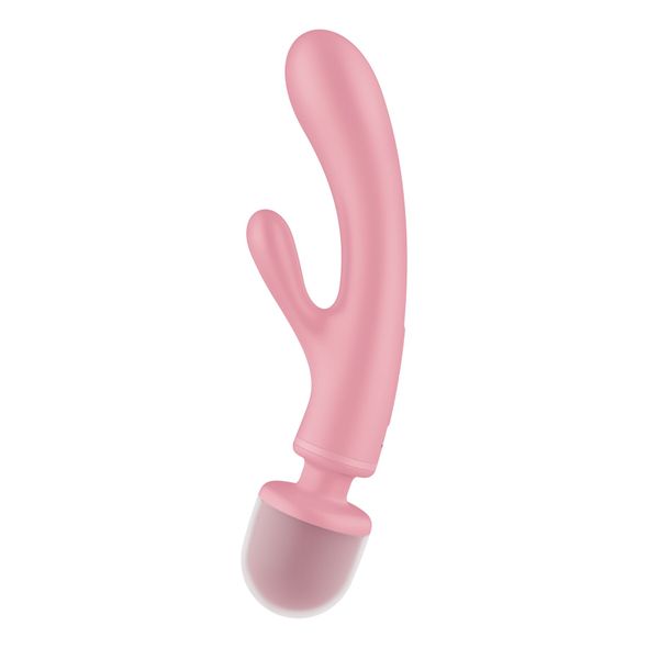 Вібратор-кролик з вібромасажером Satisfyer Triple Lover Pink, 3 мотори, Рожевий, Рожевий