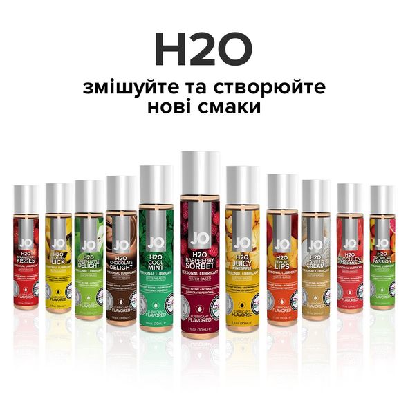 Змазка на водній основі System JO H2O — Raspberry Sorbet (30 мл) без цукру, рослинний гліцерин