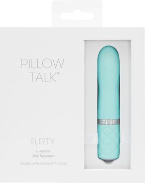 Роскошный вибратор PILLOW TALK - Flirty Teal с кристаллом Сваровски, гибкая головка