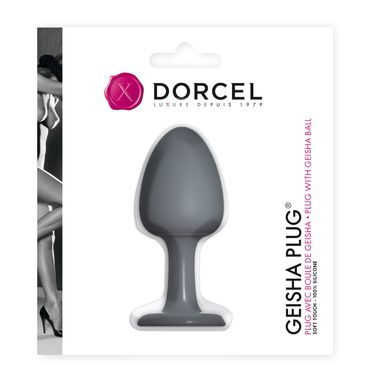 Анальная пробка Dorcel Geisha Plug с шариком внутри, создает вибрации, макс. диаметр 3,2см