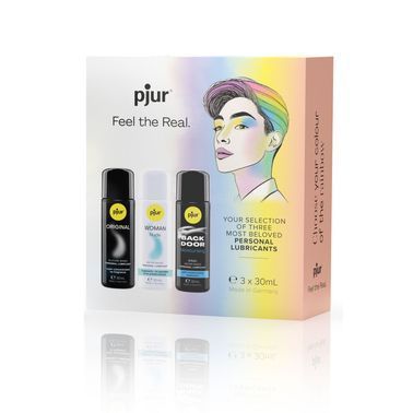 Набор лубрикантов pjur Pride Box 3х30 мл, 2 смазки на водной основе и 1 на силиконовой