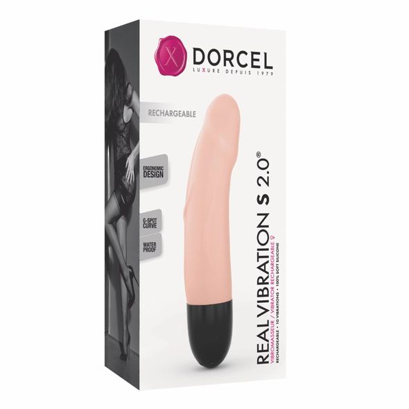 Вібратор Dorcel Real Vibration S Flesh 2.0, діаметр 3,7см, перезаряджається, для точки G