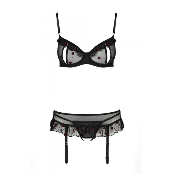 Сексуальний комплект з поясом для панчіх LOVELIA SET black S/M - Passion