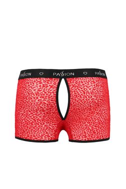 Чоловічі прозорі боксери Passion 046 Short Parker S/M Red, сітка, під леопард