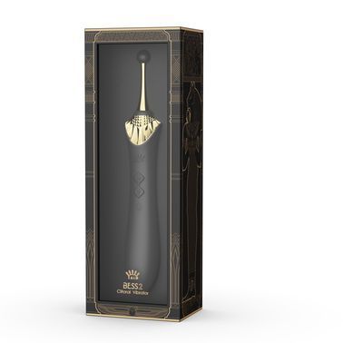 Мультифункціональний вібратор Zalo &mdash; Bess 2 Obsidian Black, 4 насадки, підігрів
