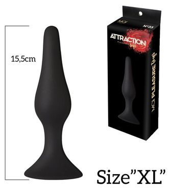 Анальная пробка на присоске MAI Attraction Toys №35 Black, длина 15,5см, диаметр 3,8см