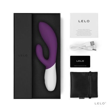 Вибратор-кролик LELO Ina Wave 2 Plum, манящее движение ствола + вибрации, Сиреневый, Фіолетовий