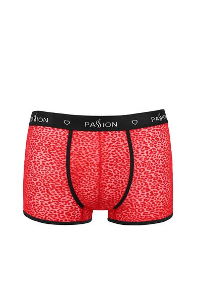 Чоловічі прозорі боксери Passion 046 Short Parker S/M Red, сітка, під леопард