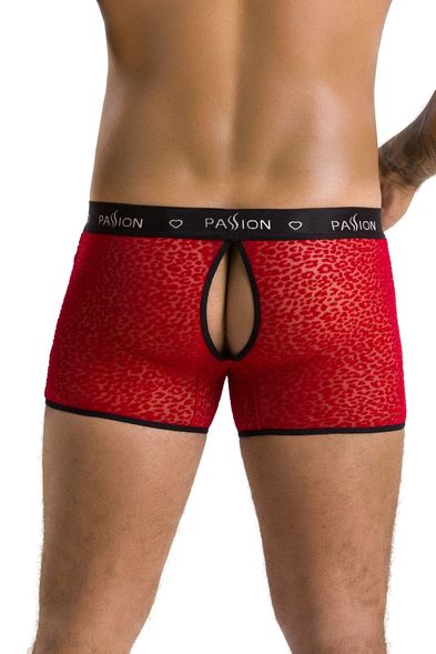 Чоловічі прозорі боксери Passion 046 Short Parker S/M Red, сітка, під леопард