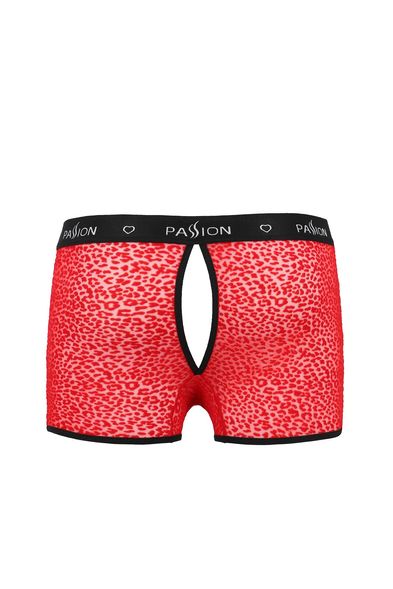 Чоловічі прозорі боксери Passion 046 Short Parker S/M Red, сітка, під леопард