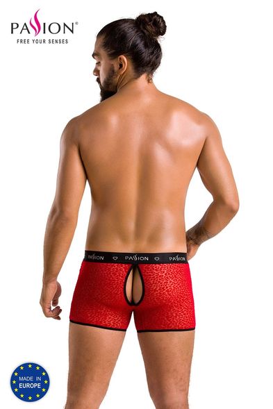 Чоловічі прозорі боксери Passion 046 Short Parker S/M Red, сітка, під леопард