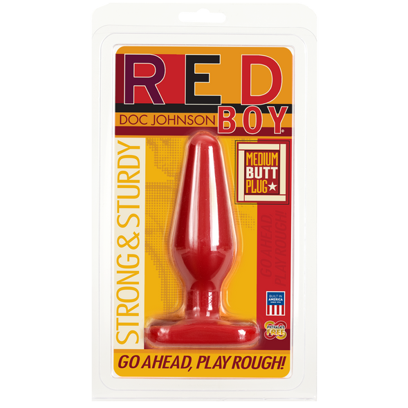 Анальна пробка Doc Johnson Red Boy - Medium 5.5 Inch, макс. діаметр 4 см