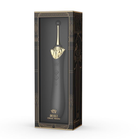 Мультифункціональний вібратор Zalo &mdash; Bess 2 Obsidian Black, 4 насадки, підігрів