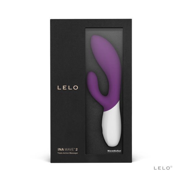 Вибратор-кролик LELO Ina Wave 2 Plum, манящее движение ствола + вибрации, Сиреневый, Фіолетовий