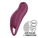Вакуумный клиторальный стимулятор с вибрацией Satisfyer Pocket Pro 1 Purple, Бордовий, Бордовий