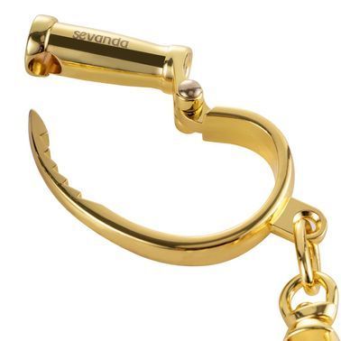 Наручники LOCKINK Love-slave Handcuffs, золотисті, металеві, у формі стремен