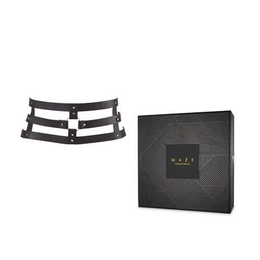 Портупея-пояс Bijoux Indiscrets MAZE - Wide Belt and Restraints Black, екошкіра