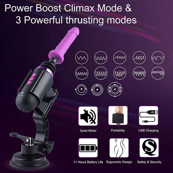 Мини секс-машина Hismith Mini Capsule Sex-Machine with Strong Suction APP, очень мощная, пульт ДУ