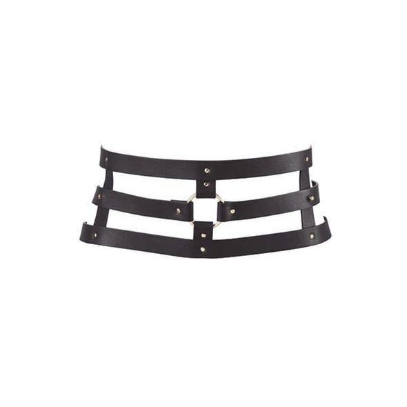 Портупея-пояс Bijoux Indiscrets MAZE - Wide Belt and Restraints Black, экокожа