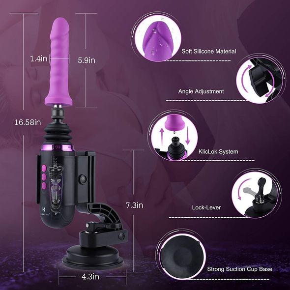 Мини секс-машина Hismith Mini Capsule Sex-Machine with Strong Suction APP, очень мощная, пульт ДУ