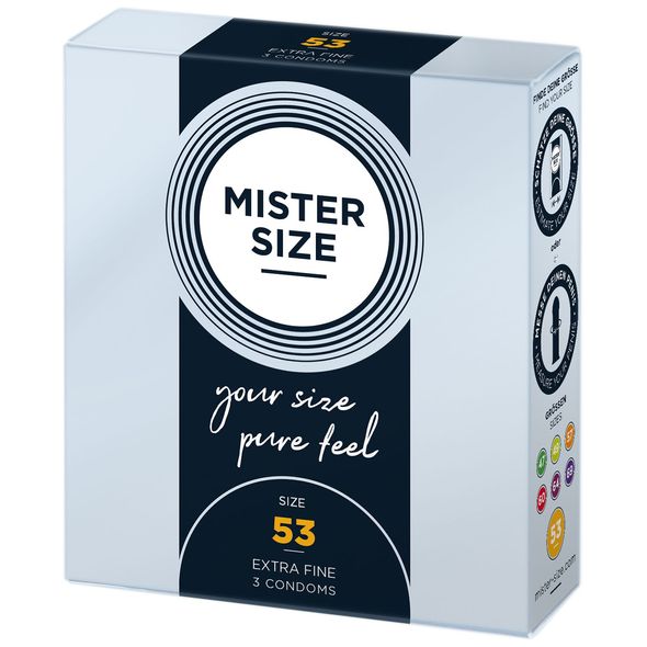 Презервативы Mister Size - pure feel - 53 (3 condoms), толщина 0,05 мм