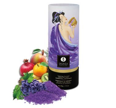 Пенящаяся соль для ванны Shunga Dead Sea salt Oriental Crystals &mdash; Exotic Fruits (500 г), соль Мертво