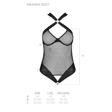 Сетчатый боди с халтером Amanda Body black S/M - Passion